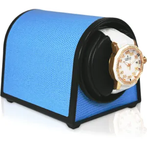 Orbita Sparta Mini Single-Unit Watch Winder In Blue Leatherette