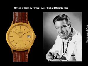 Owned & Worn By Richard Chamberlain - Omega De Ville 18K Gold Plated & Stainless Steel Watch