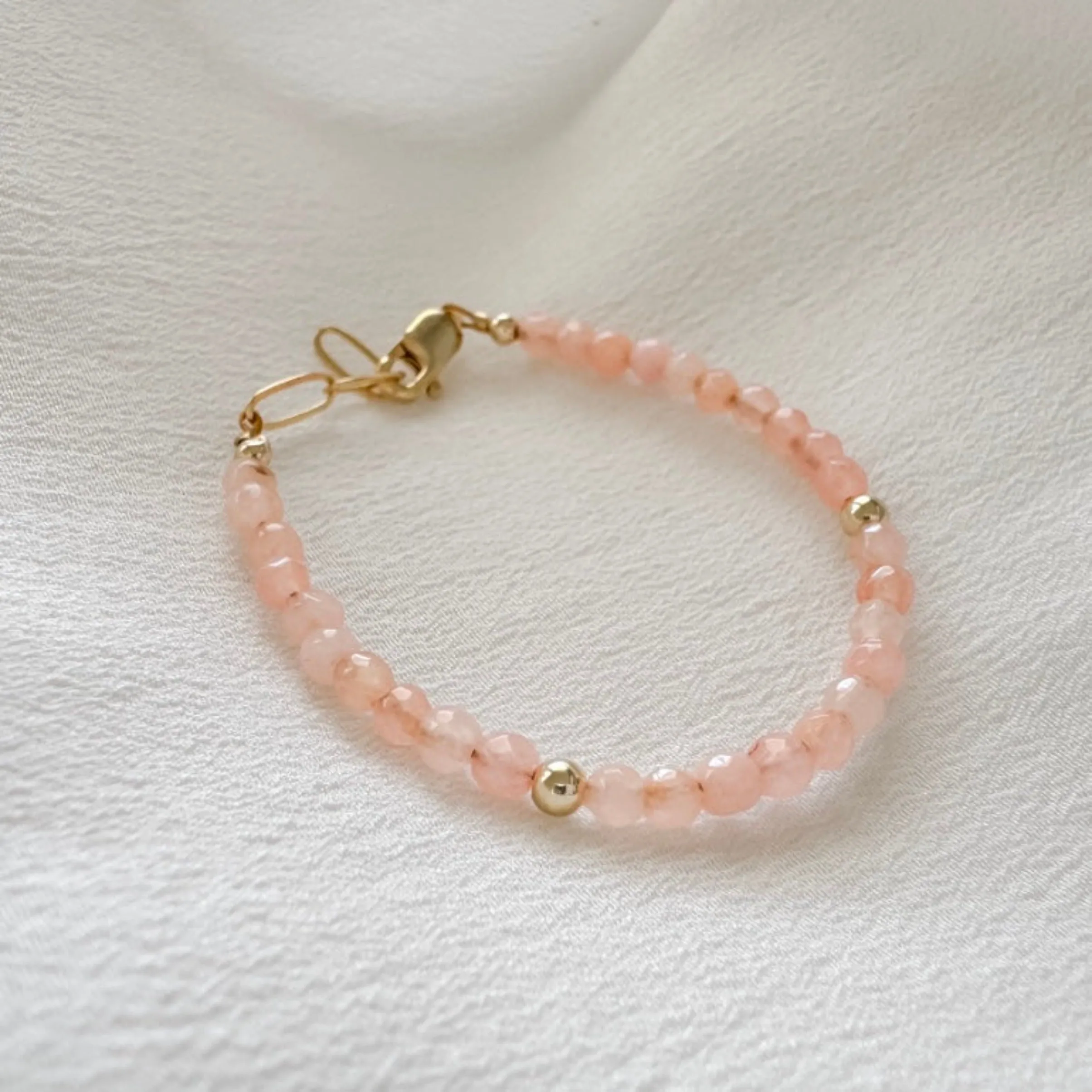Pale Pink Natural Coral Mama and Mini Bracelets - Set or Each