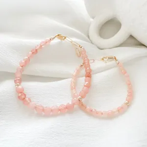 Pale Pink Natural Coral Mama and Mini Bracelets - Set or Each