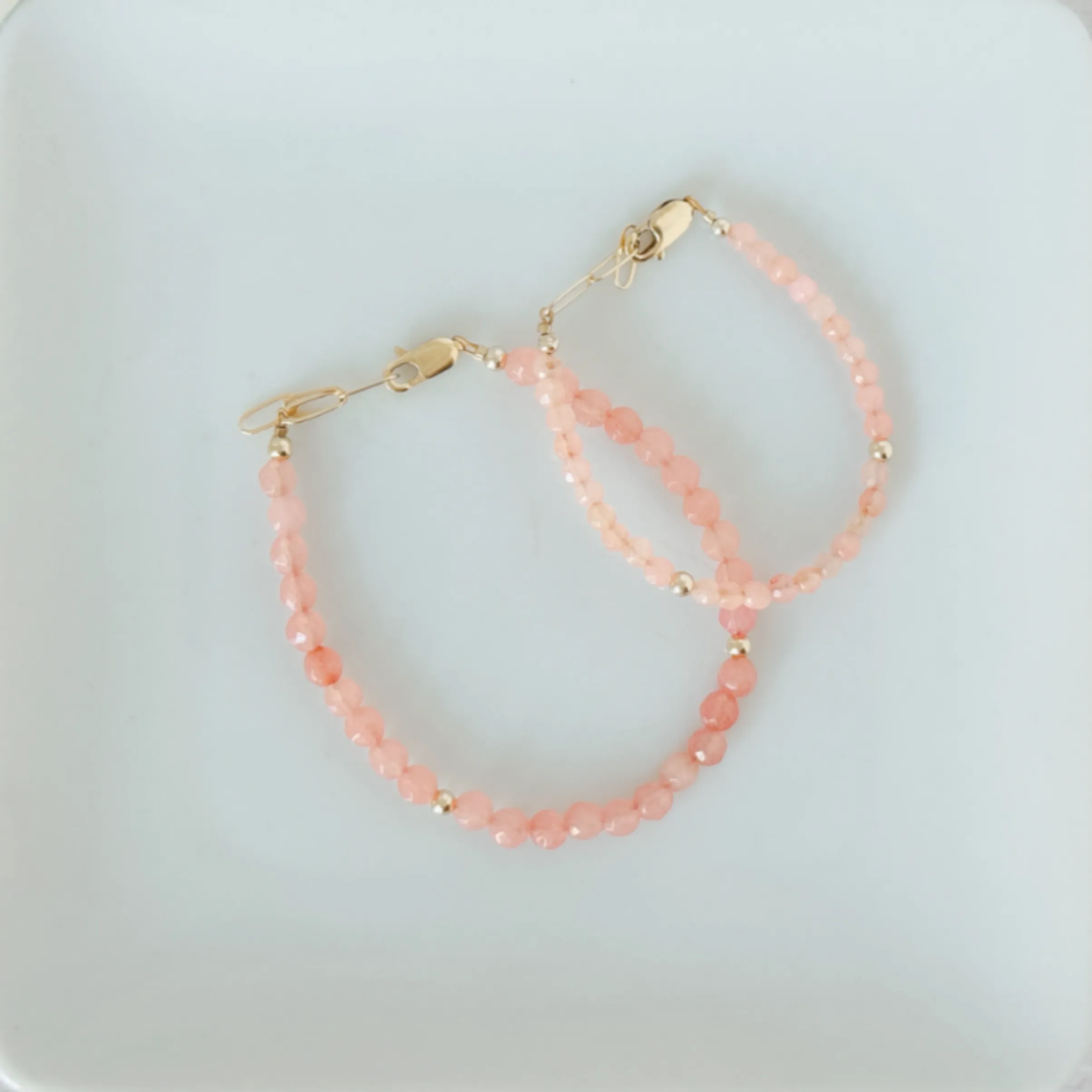 Pale Pink Natural Coral Mama and Mini Bracelets - Set or Each