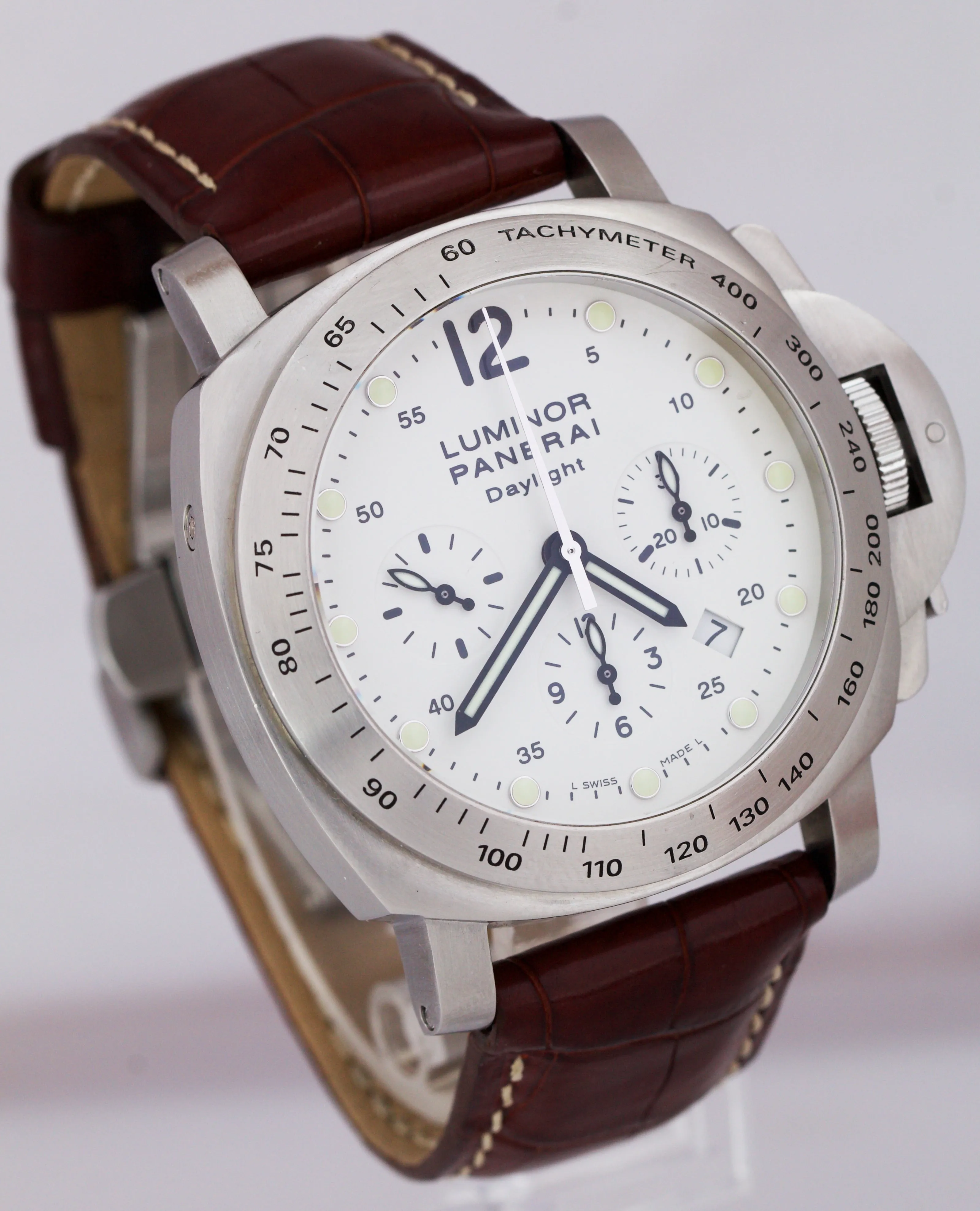Panerai Luminor Daylight Chronograph White PAM 251 Stainless PAM00251 44MM Watch