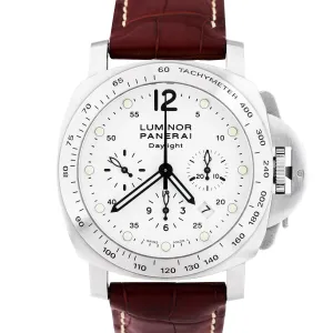 Panerai Luminor Daylight Chronograph White PAM 251 Stainless PAM00251 44MM Watch