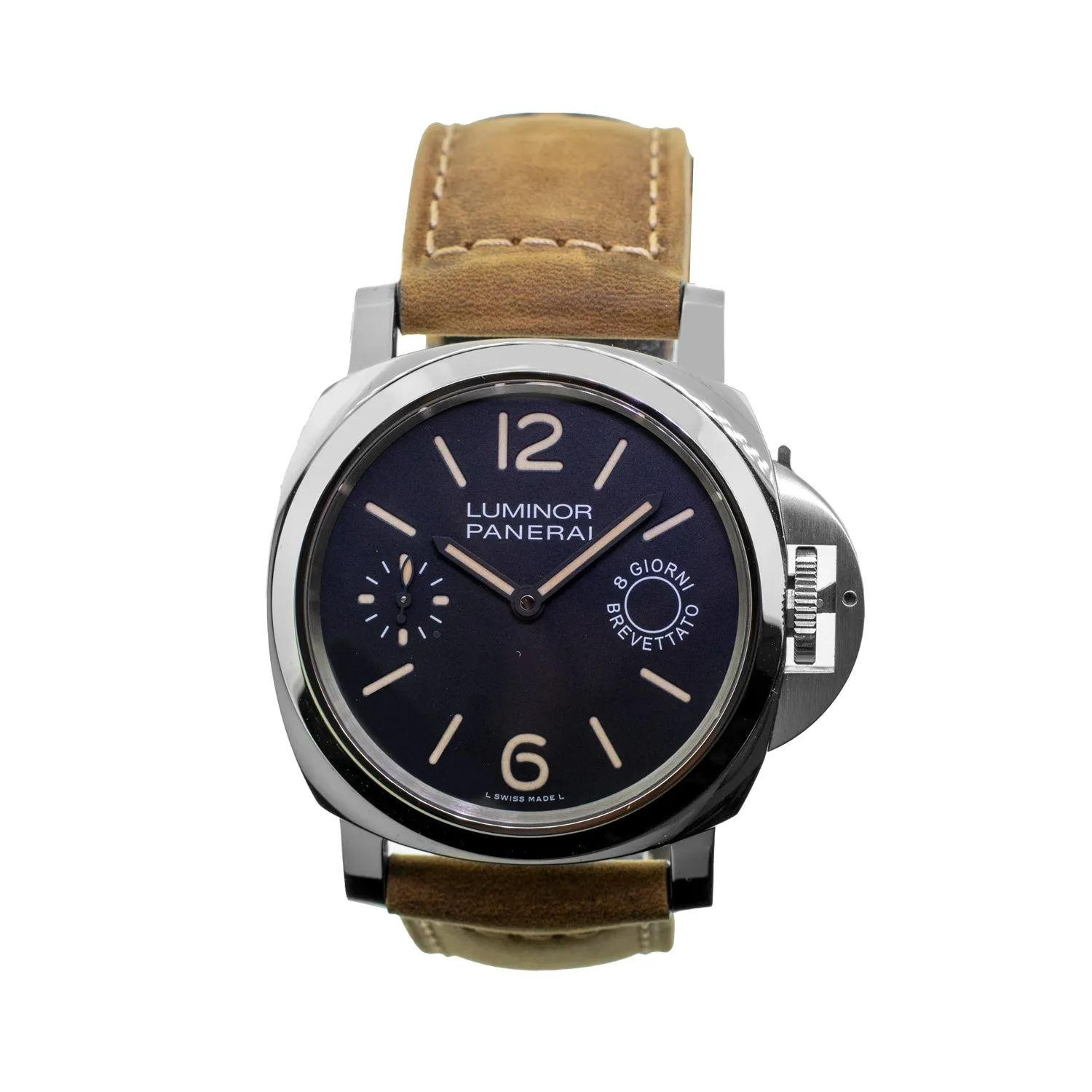 Panerai Luminor Marina 8 Days 44mm Stainless Steel Black Arabic Dial - PAM00590