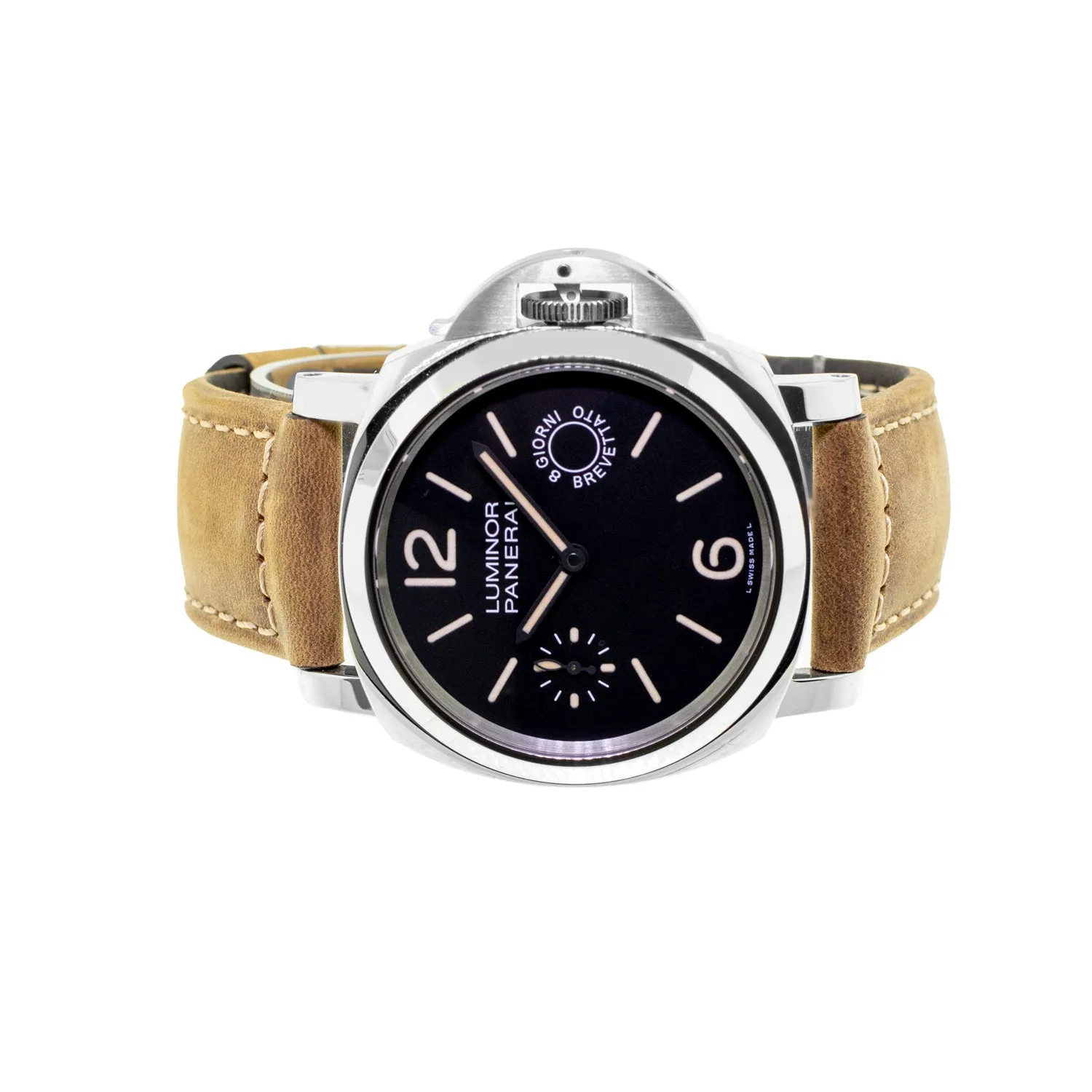 Panerai Luminor Marina 8 Days 44mm Stainless Steel Black Arabic Dial - PAM00590