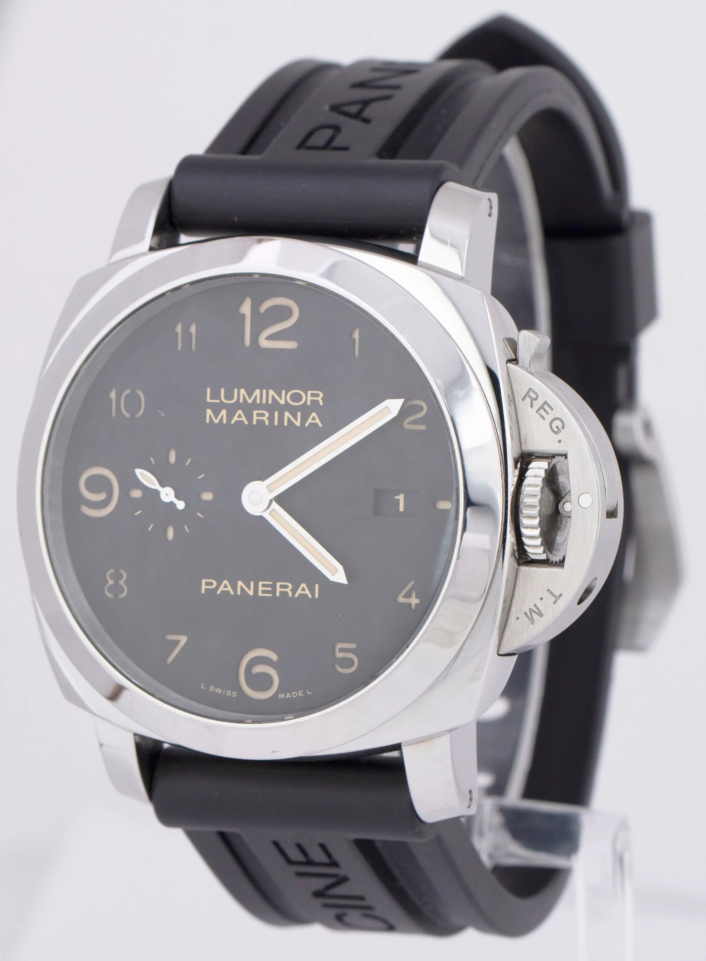 Panerai Luminor Marina PAM00359 Steel Arabic Black 44mm Automatic Date Watch BOX