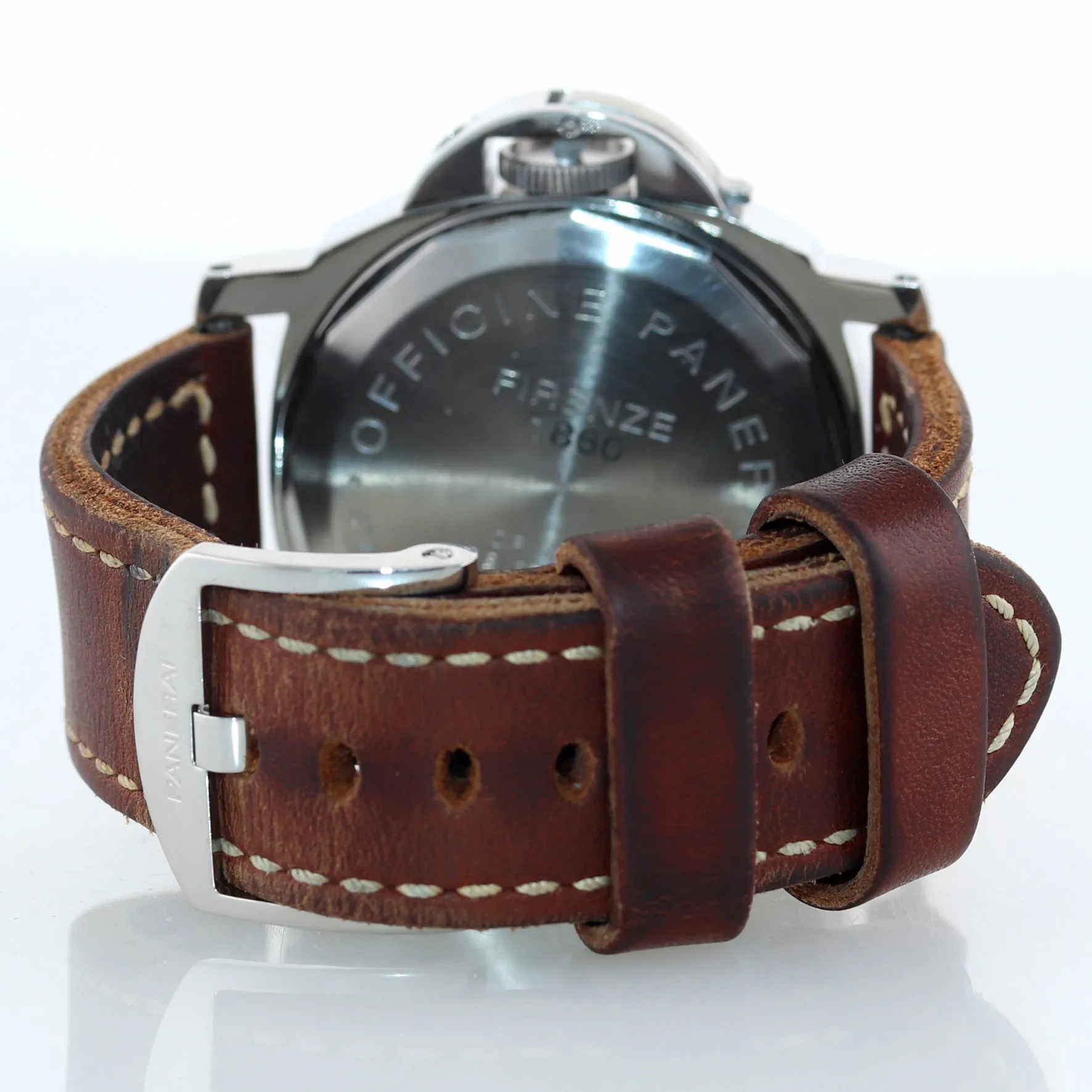 Panerai Luminor Power Reserve Tririum Automatic Date PAM 28 44mm Steel Watch