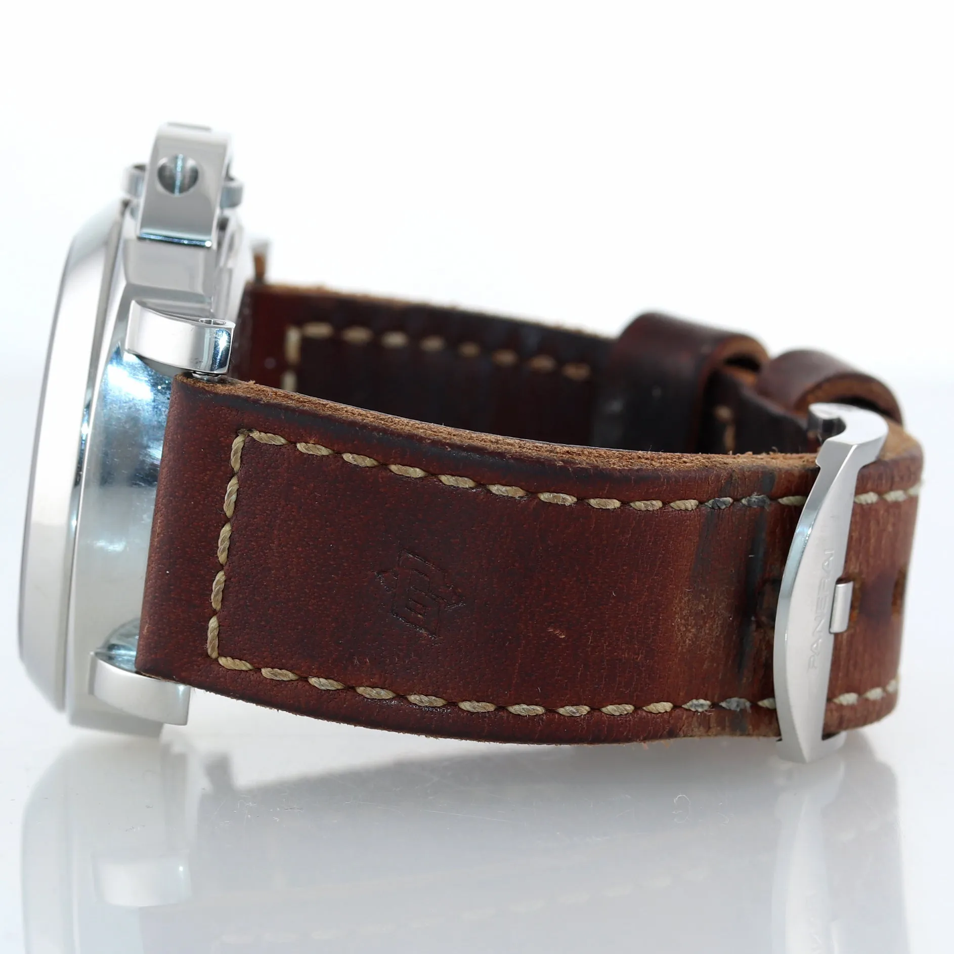 Panerai Luminor Power Reserve Tririum Automatic Date PAM 28 44mm Steel Watch