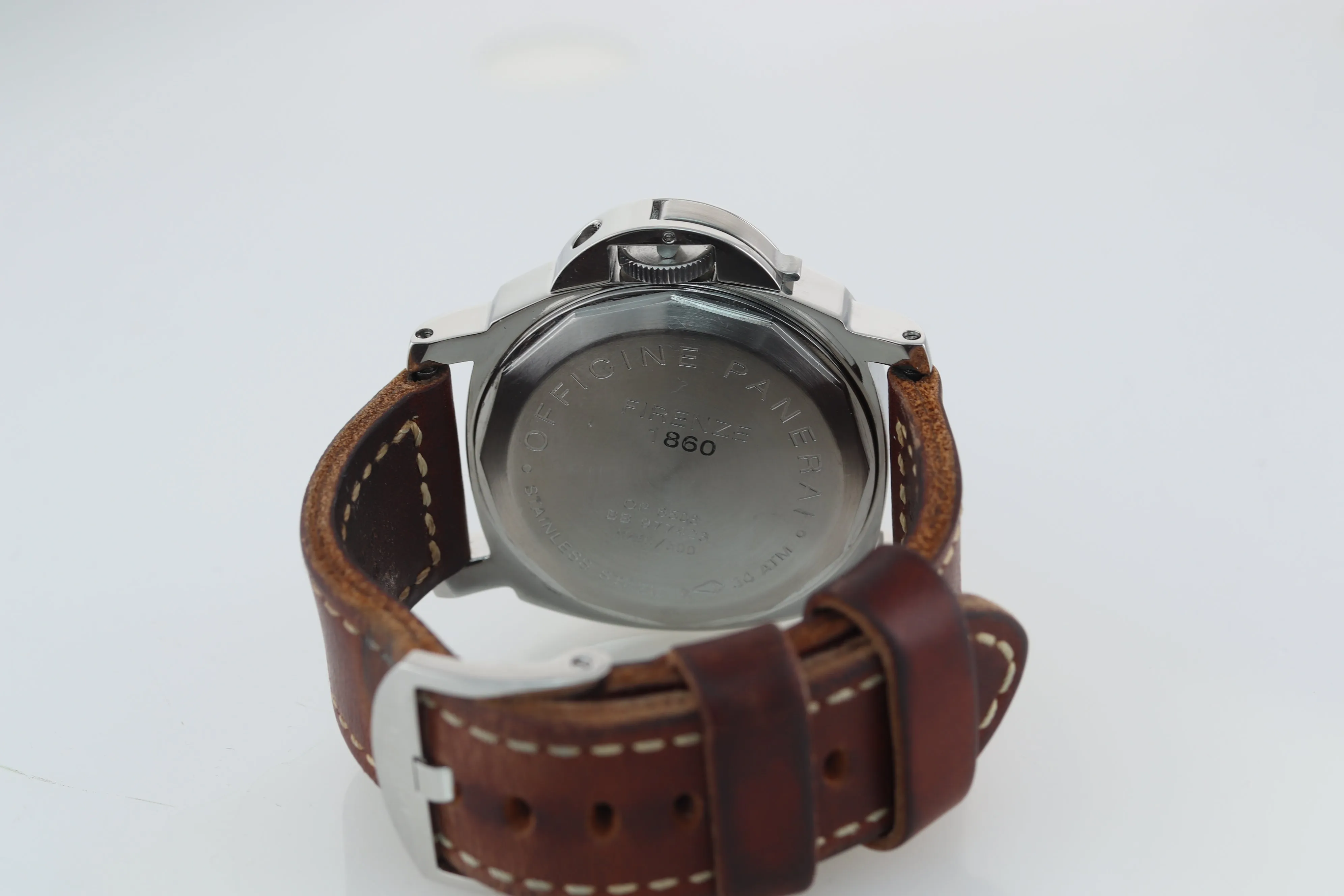 Panerai Luminor Power Reserve Tririum Automatic Date PAM 28 44mm Steel Watch