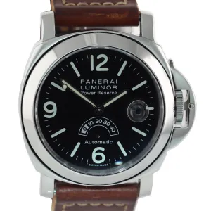 Panerai Luminor Power Reserve Tririum Automatic Date PAM 28 44mm Steel Watch