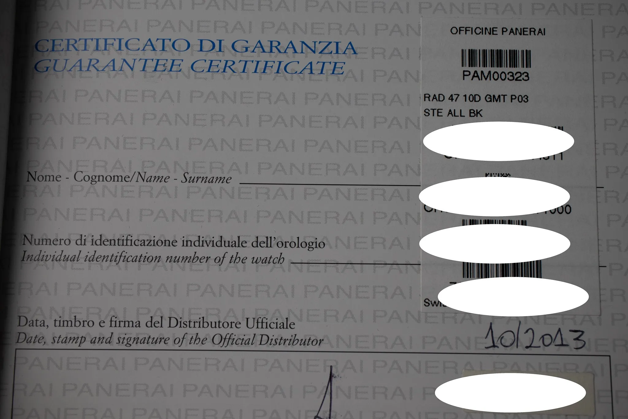 Panerai Radiomir 10 Days GMT Acciaio PAM323
