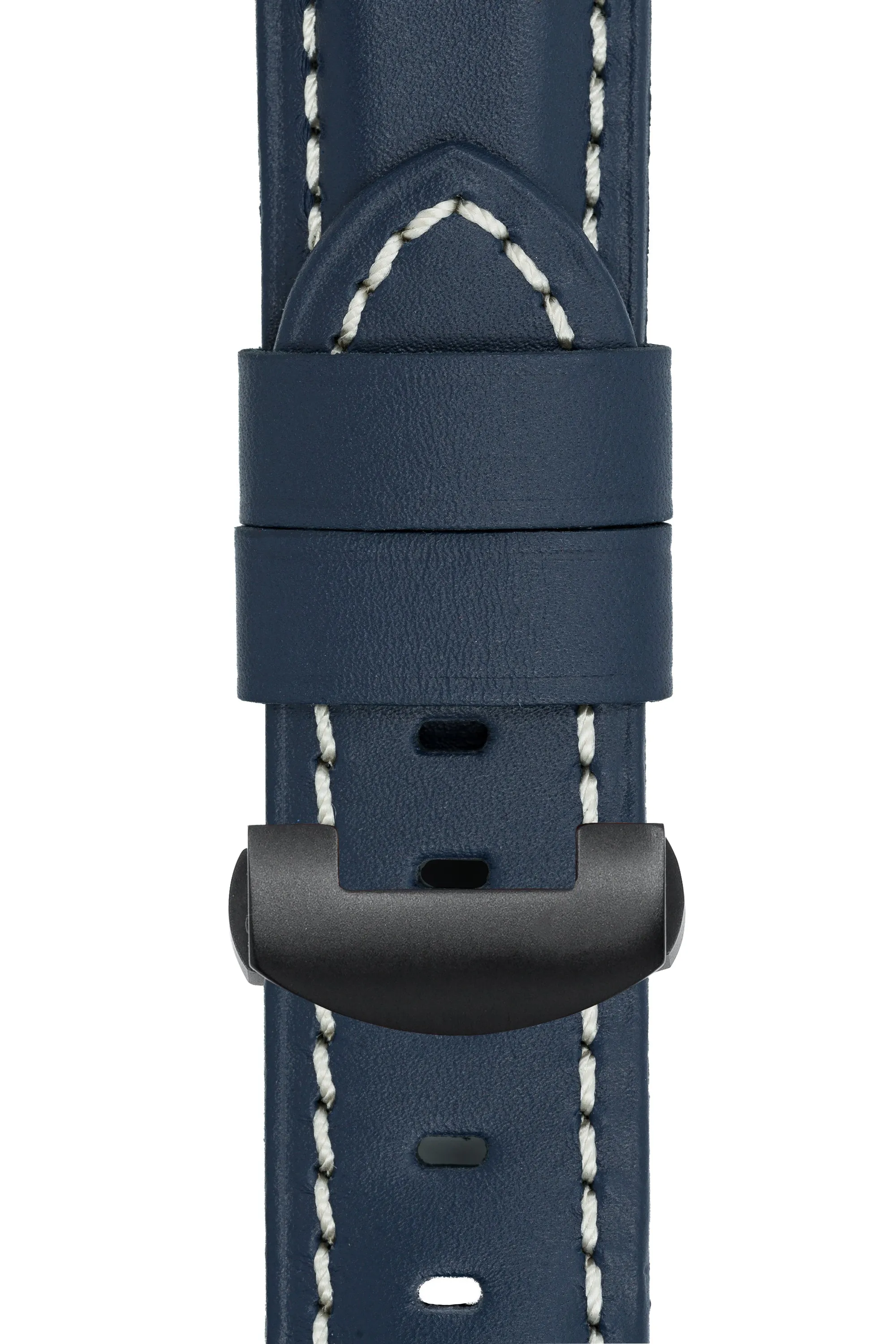 Panerai-Style Calf Leather Deployment Watch Strap in BLUE