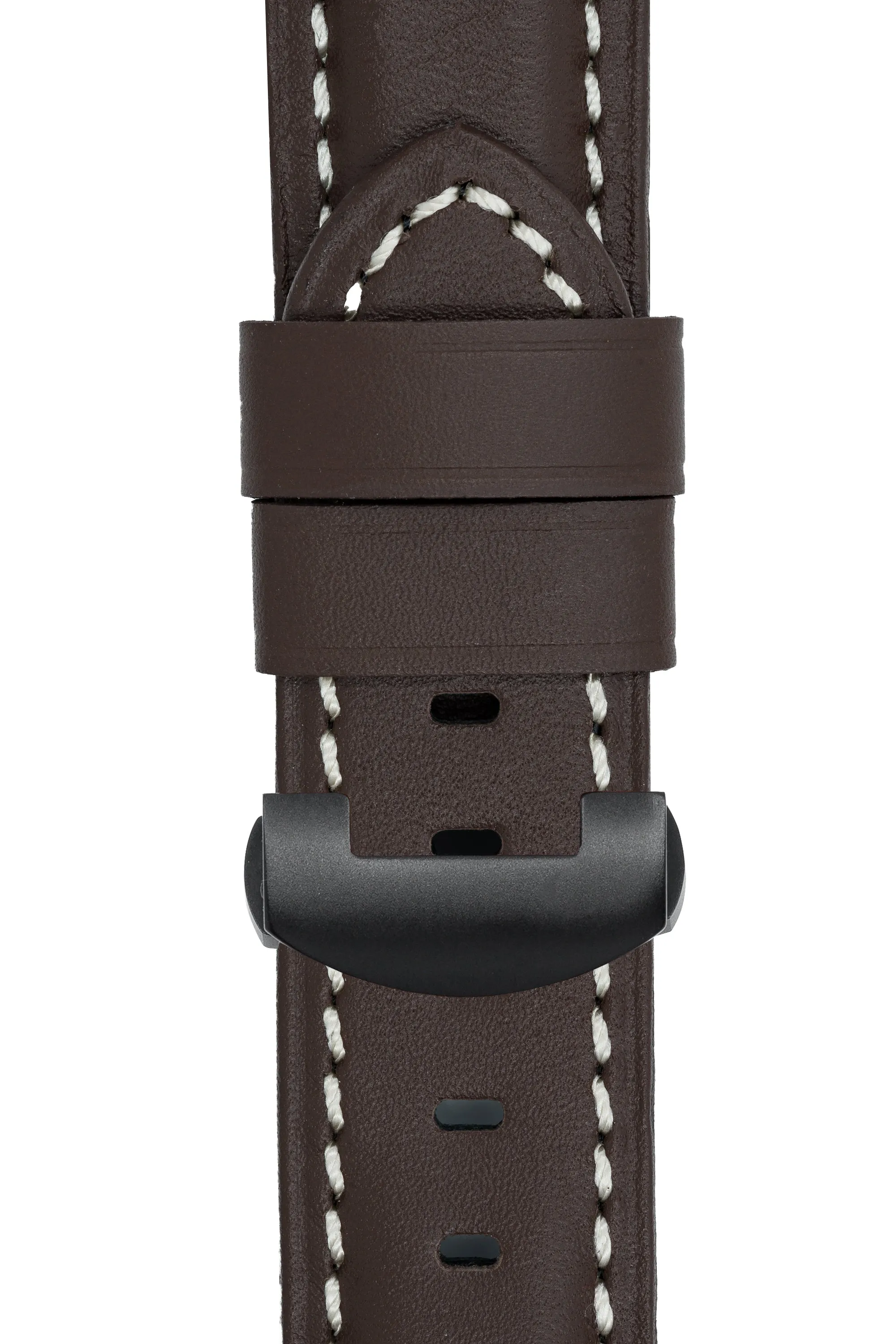 Panerai-Style Calf Leather Deployment Watch Strap in CHOCOLATE