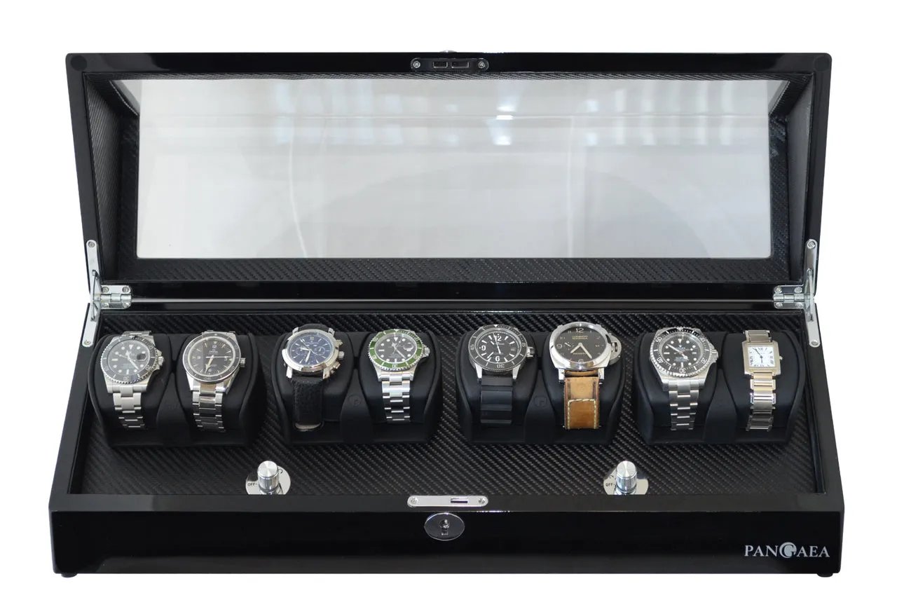 Pangaea Q840 Automatic Eight Watch Winder with LED Light (Black)