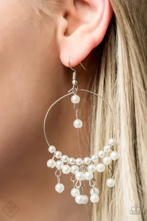 Paparazzi Now On Broadway Earrings White