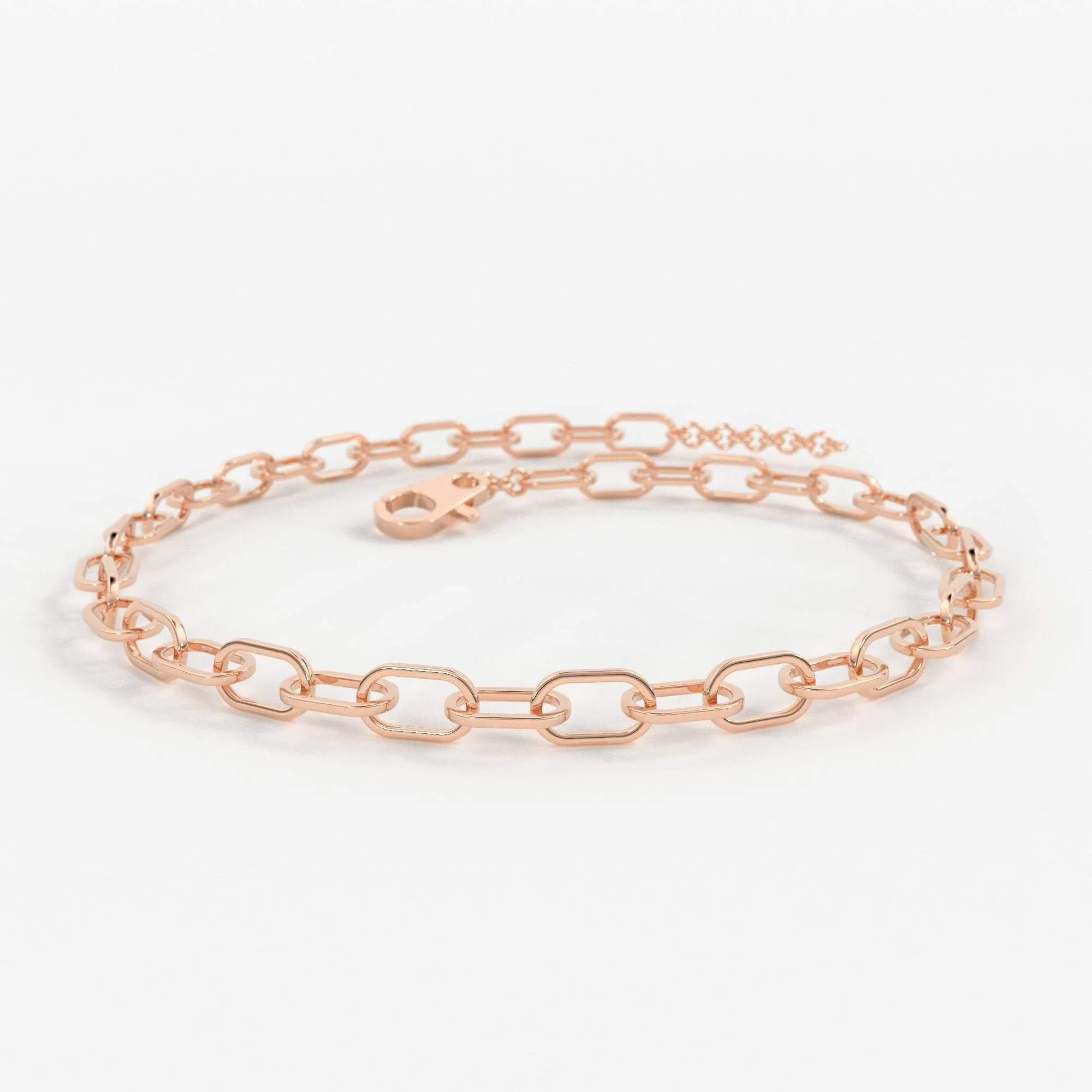 Paper Clip Bracelet / 14k Gold Paper Clip Link Bracelet 8 MM / Gold Link Chain Bracelet / Rectangle Link Staple Bracelet / Layering Bracelet