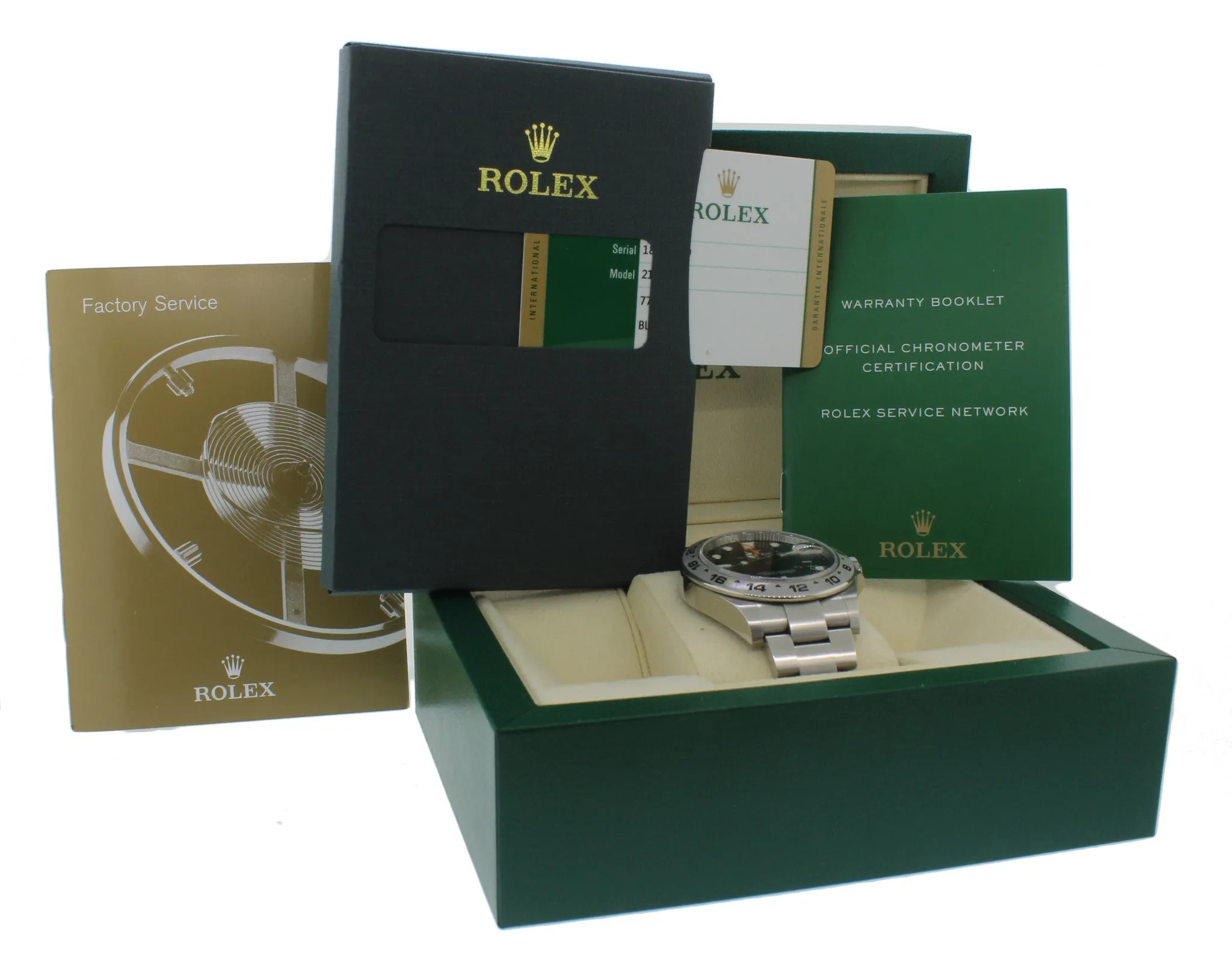PAPERS 2017 Rolex Explorer II 42mm 216570 Black Orange Steel GMT Date Watch Box
