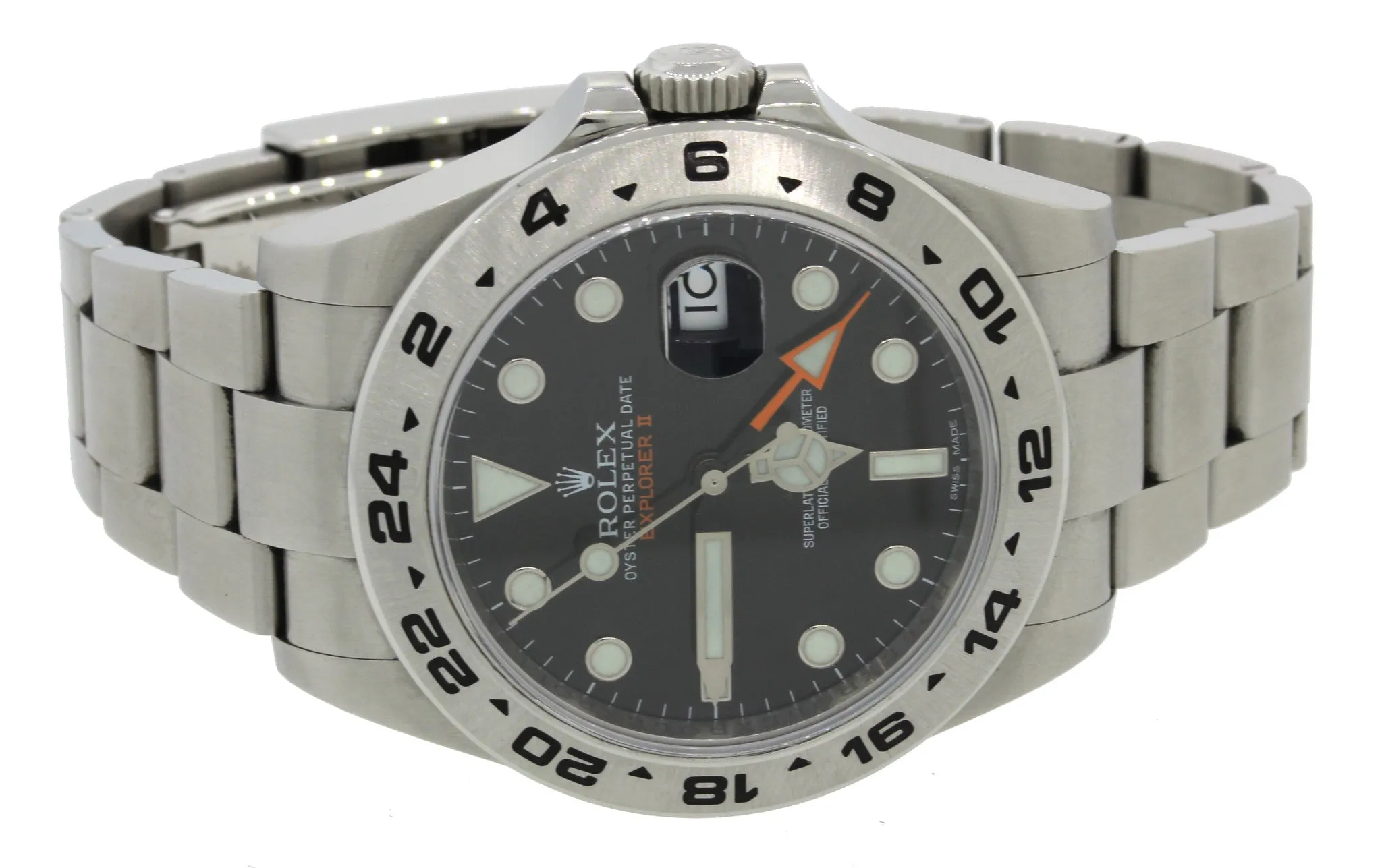 PAPERS 2017 Rolex Explorer II 42mm 216570 Black Orange Steel GMT Date Watch Box