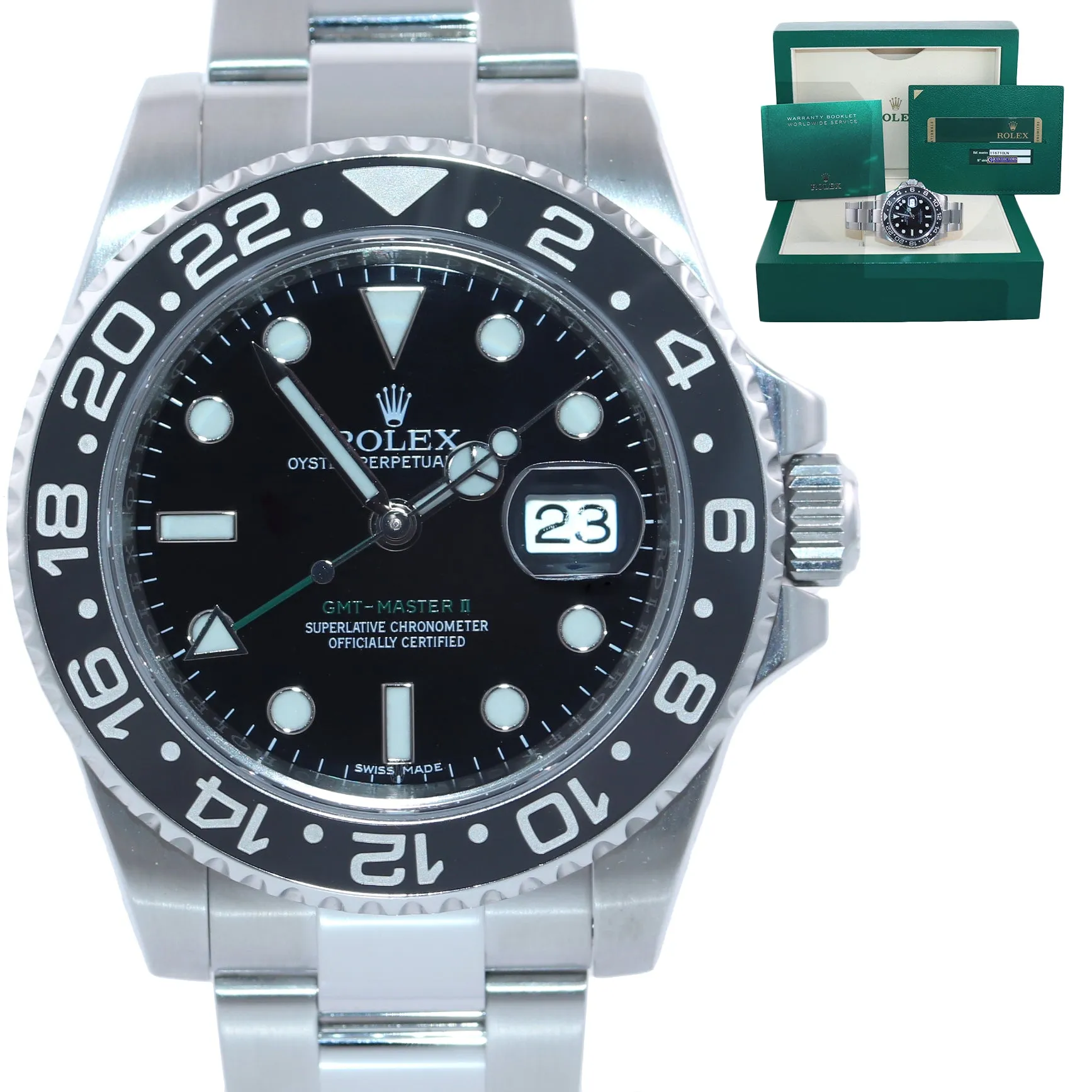 PAPERS Papers Rolex GMT Master II 116710 Steel Black Ceramic Watch Box