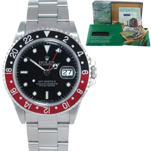 PAPERS Rolex GMT-Master II Coke Red Black Steel 16710a 40mm Watch Box