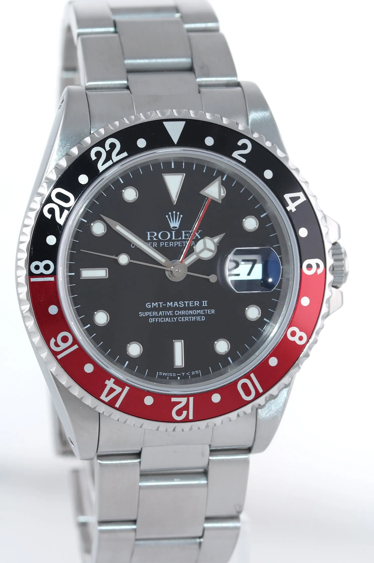 PAPERS Rolex GMT-Master II Coke Red Black Steel 16710a 40mm Watch Box