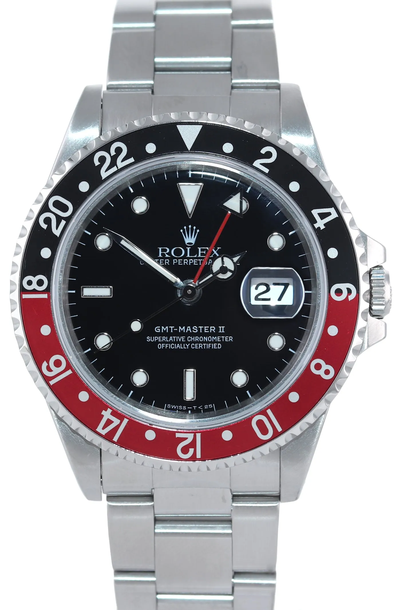 PAPERS Rolex GMT-Master II Coke Red Black Steel 16710a 40mm Watch Box