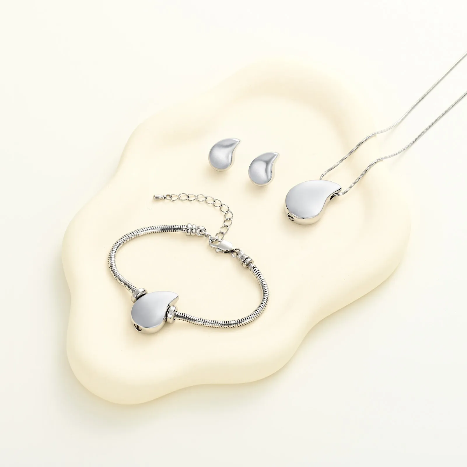 Paragon Cremation Jewelry Set - Silver Teardrop- ITPAR102