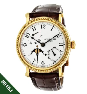 Patek Philippe 5015J Officers Case Complicated Watch Full Set; Circa 1995