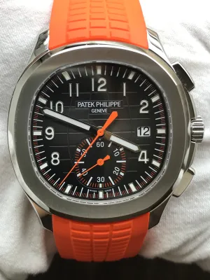 Patek Philippe Aquanaut Chronograph 42mm B&P 5968A Black Dial Automatic Men's Watch
