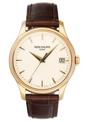 Patek Philippe Calatrava 5227J Ivory Dial 18K Yellow Gold Mens Watch Box Papers