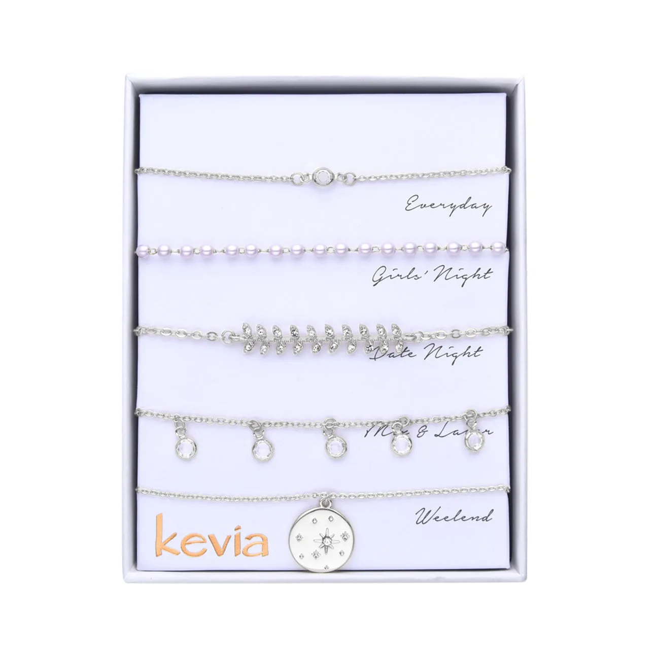 Pearl & Cubic Zirconia Themed Bracelet Set