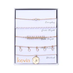 Pearl & Cubic Zirconia Themed Bracelet Set