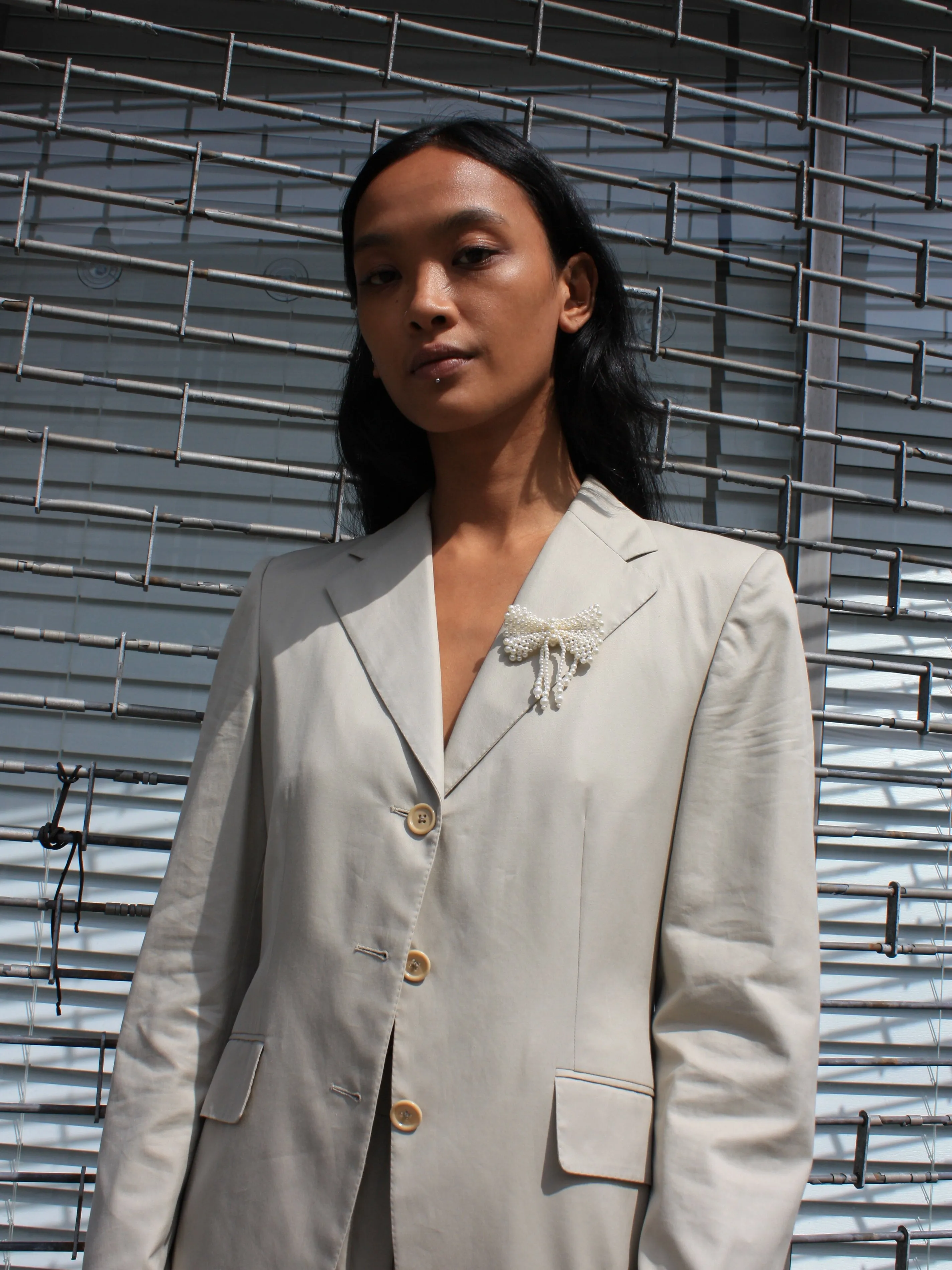 Pearl Bow Brooch