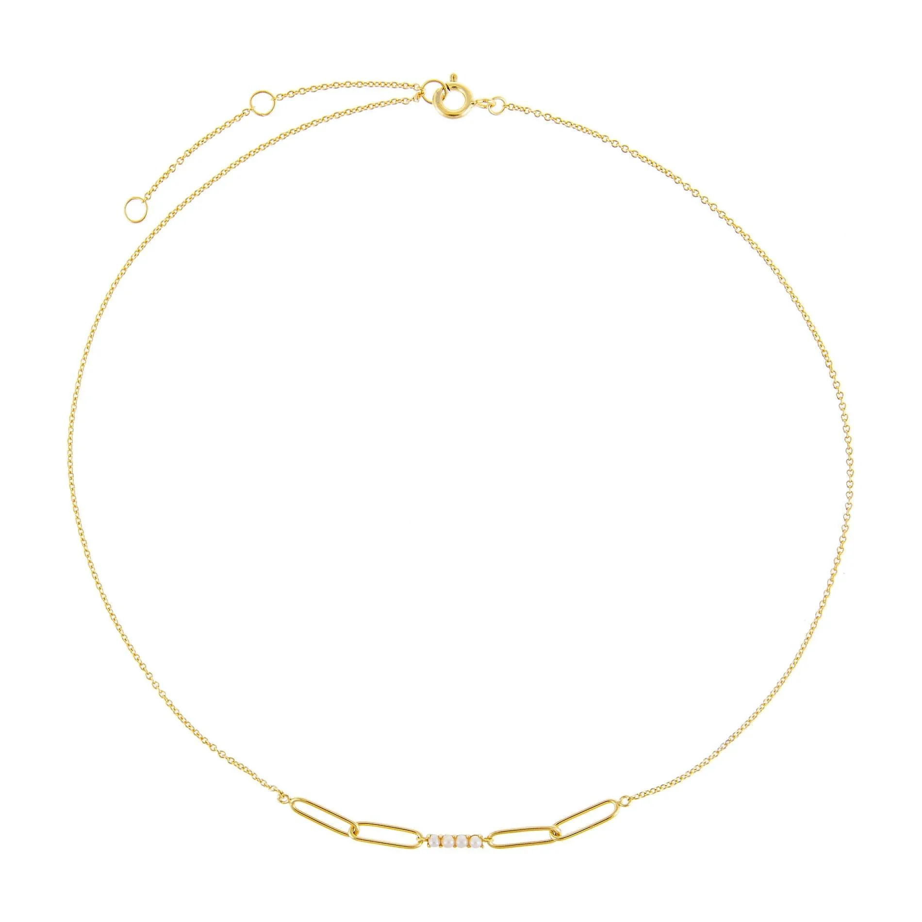 Pearl X Chain Link Necklace