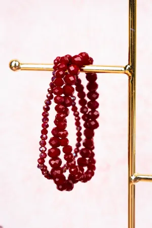 Perfect Plans Wine Beaded Bracelet Set