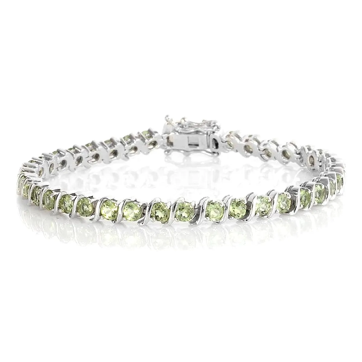Peridot 925 Sterling Silver Tennis Bracelet Jewelry