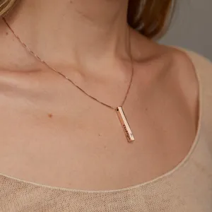 Personalized Bar Name Necklace with Birthstone - 18K Gold Vermeil