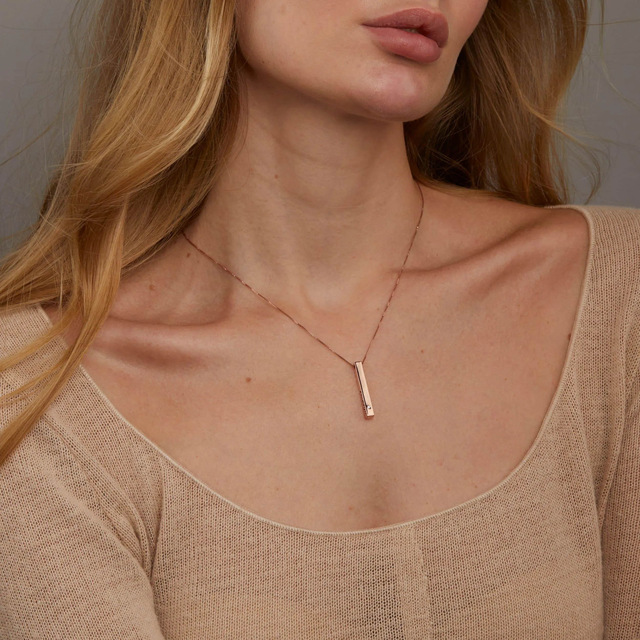 Personalized Bar Name Necklace with Birthstone - 18K Gold Vermeil