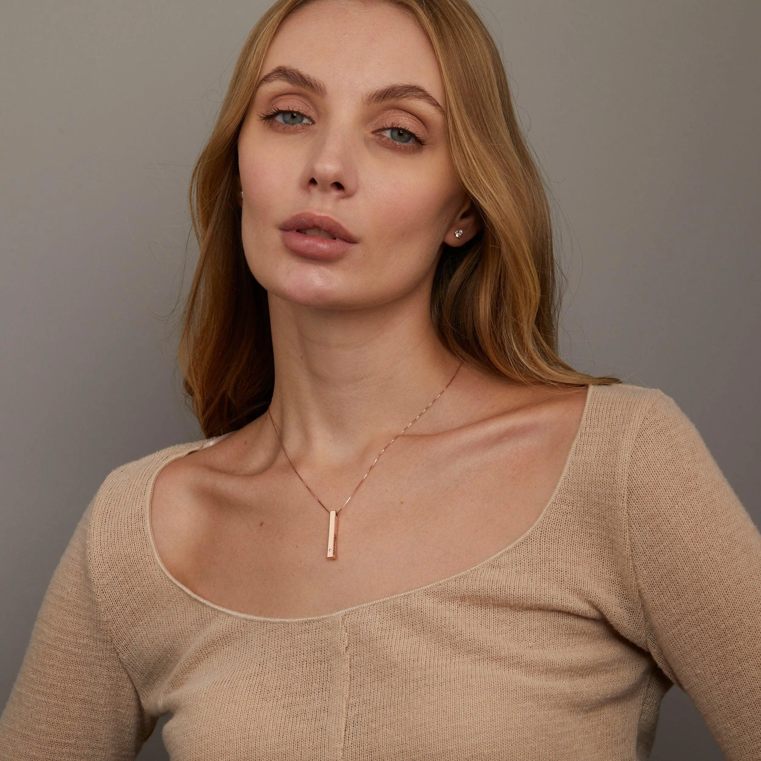 Personalized Bar Name Necklace with Birthstone - 18K Gold Vermeil