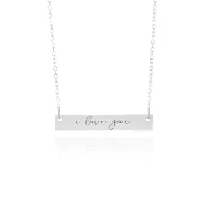 Personalized Handwriting Bar Necklace