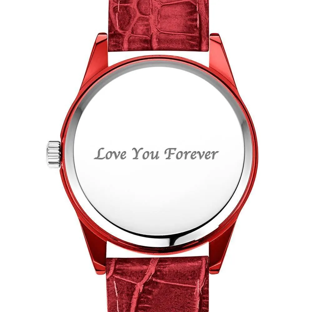 Personalized Men's Photo Watch with Leather Strap