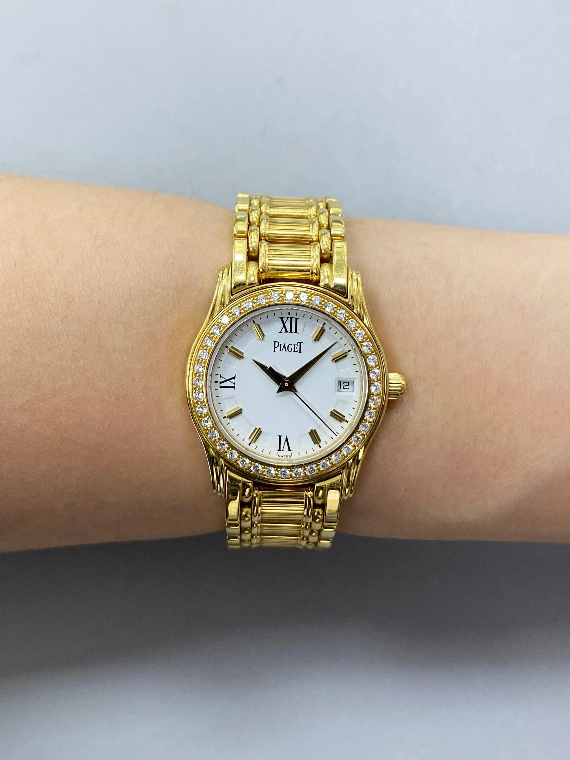 Piaget Polo 2nd Gen 22005M501D Diamond Bezel Ladies Watch Box Papers