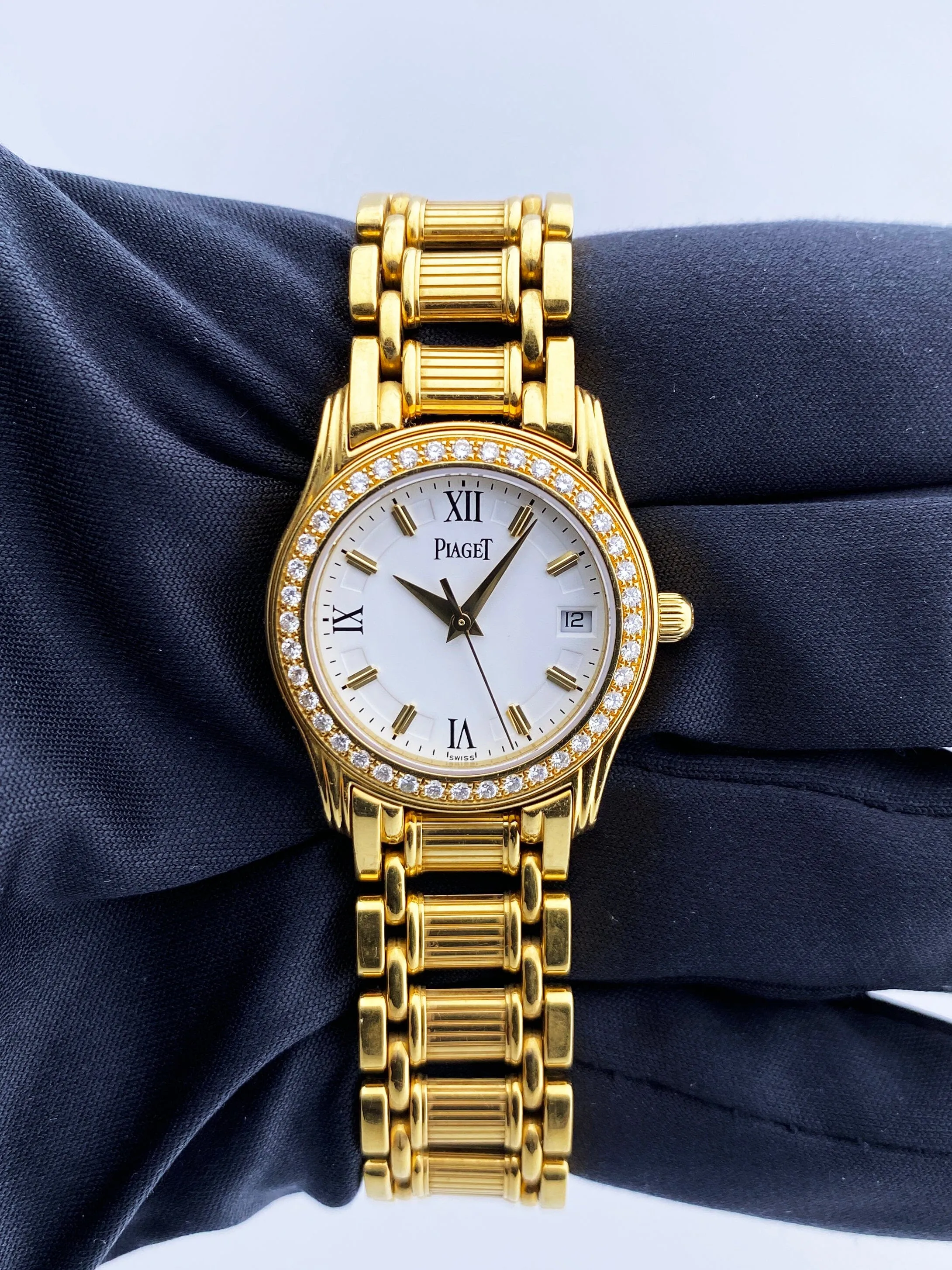 Piaget Polo 2nd Gen 22005M501D Diamond Bezel Ladies Watch Box Papers