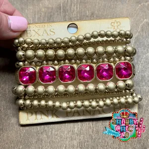 Pink Panache Gold set with Fuschia