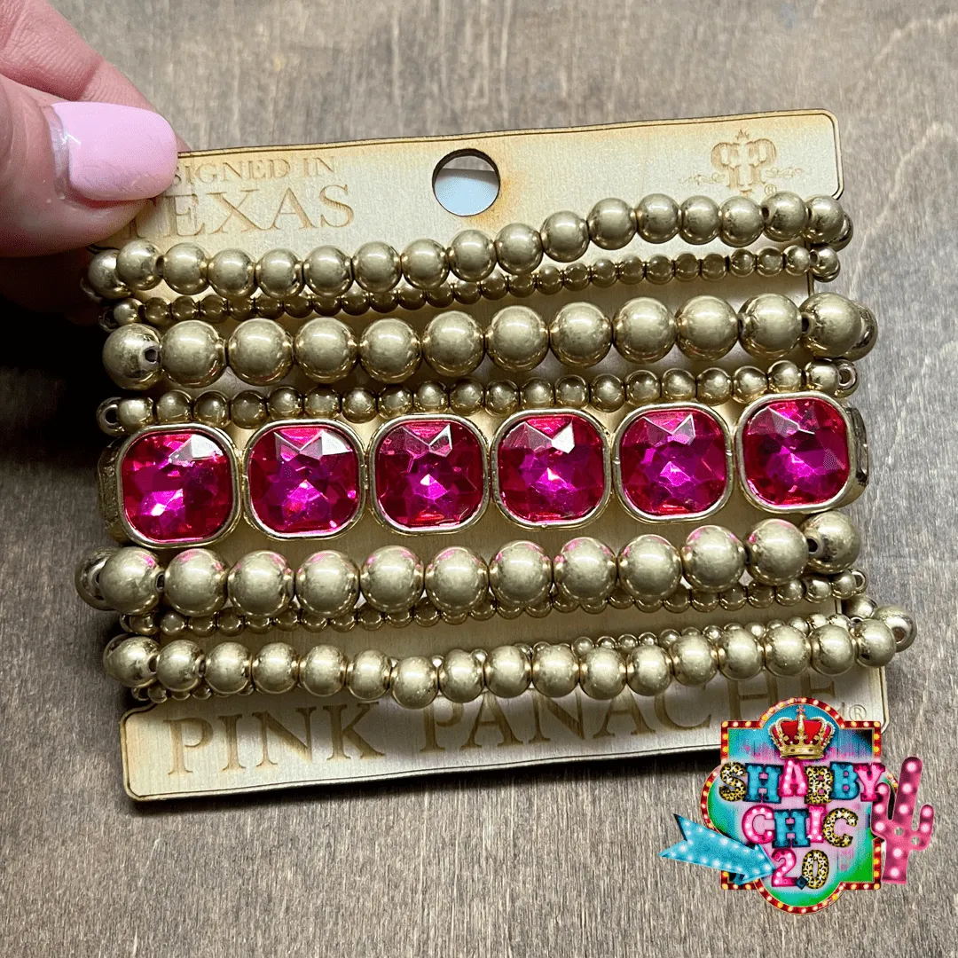 Pink Panache Gold set with Fuschia