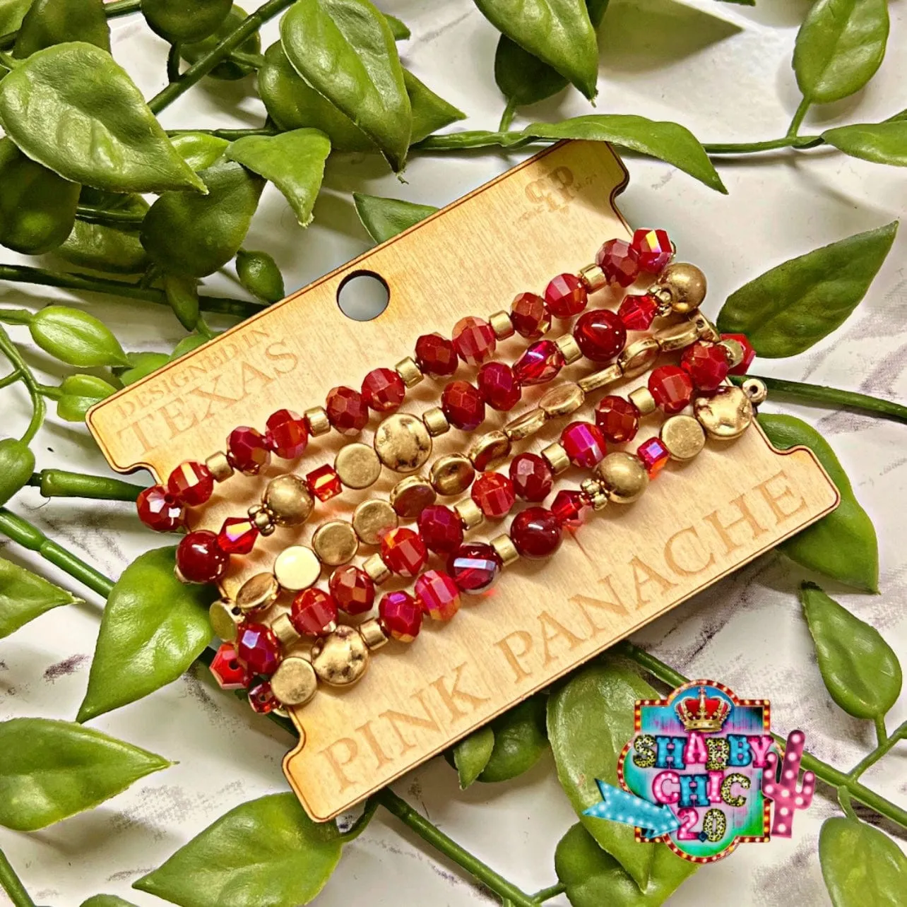 Pink Panache Red/Gold Bracelet Set