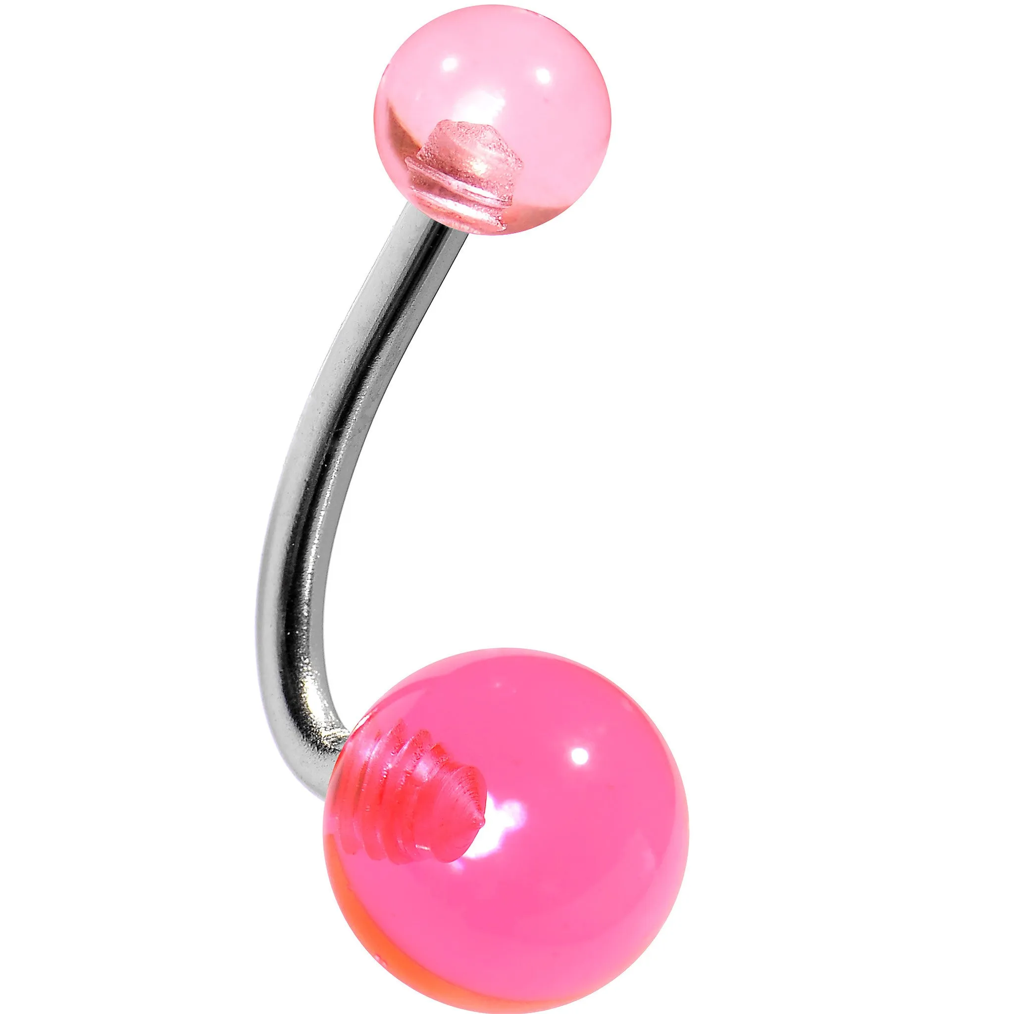 Pinksicle Acrylic J-Bar Belly Ring