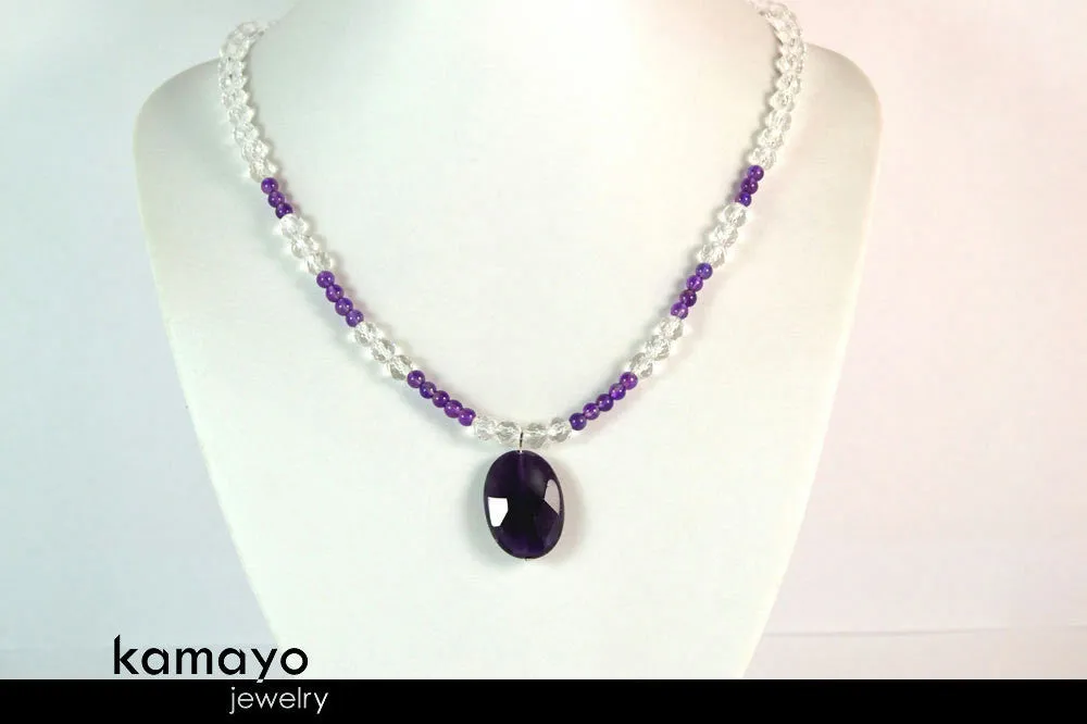 PISCES JEWELRY SET - Necklace and Bracelet with Amethyst Pendants -  - Save $14 (20% Off) plus $8 in Shipping