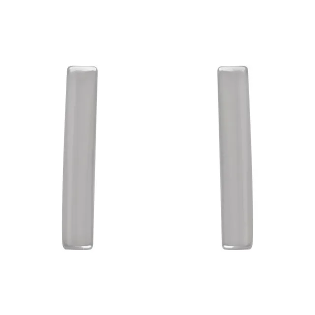 Platinum Vertical Bar Earrings