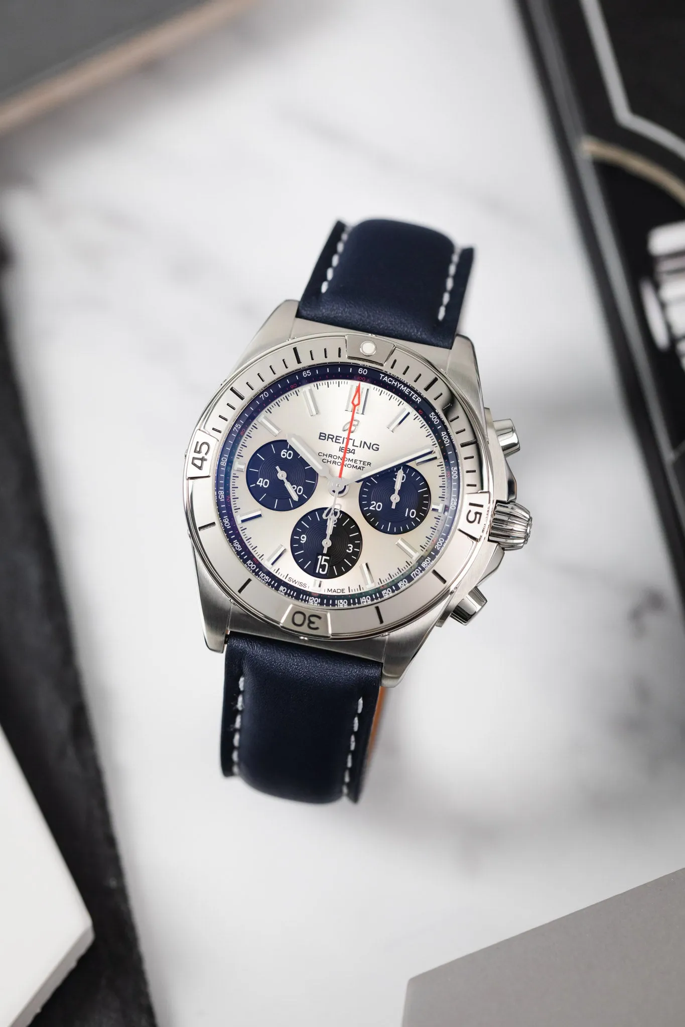 Polaris Padded Baranil Watch Strap in Navy Blue